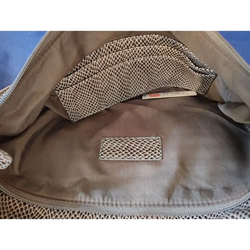 Worthington Evening Fog faux snake gathered front‎ Purse